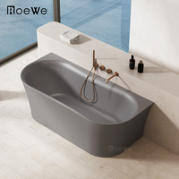 Baignoire noire mate en acrylique, baignoire murale de luxe pour bain à remous, idéale pour une utilisation intérieure dans les appartements, les hôtels et les salles de bain à domicile