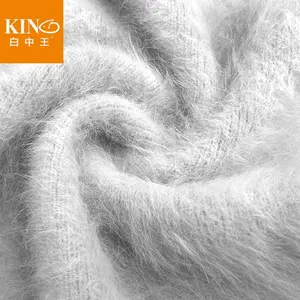 Wholesale Soft angora goat hair blended fancy yarn 57 stock colors angora rabbit wool price for angora cardigan yarn