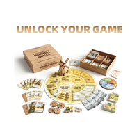 Jeu de société fantastique avec plateau rond, certifié SCS Walmart, vernis satiné pour la découverte de la nature pastorale, coffret de luxe à clapet
