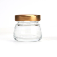 Toples kaca bulat 30ml 50ml 75ml 100ml 120ml 150ml untuk Jelly Jam Sarang Burung botol puding dengan tutup aluminium berwarna
