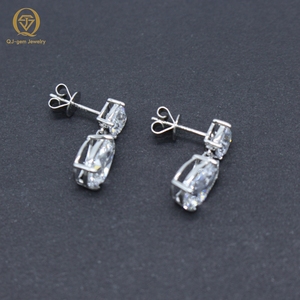 Pendientes Colgantes de Platino con Diamantes Cultivados en Laboratorio, Corte Pera y Cojín, con Certificado IGI, para Mujer - Product Image 3