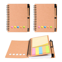 Benutzer definiertes Logo Mini A6 Notebook mit Haft notizen und Stift Kraft papier abdeckung Spiral gebunden