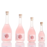 Bouteille en verre givré à rayures verticales, transparente, vide, pour stockage horizontal de fruits faits maison, conteneur séparé au design élégant