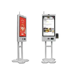 Crtly Restaurant 27 Inch Self Ordering Kiosk Qr Code Scanner Kiosk Touch Screen Self Service Wall Mounted Kiosks