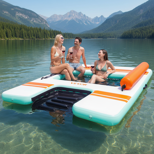 Isla Flotante Inflable para Nadar al Aire Libre, Plataforma Flotante Inflable para Mascotas con Escalera - Product Image 1