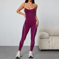 Combinaison de sport pour femme, tenue de fitness, de course, de yoga, de sport et d'entraînement, avec effet froncé