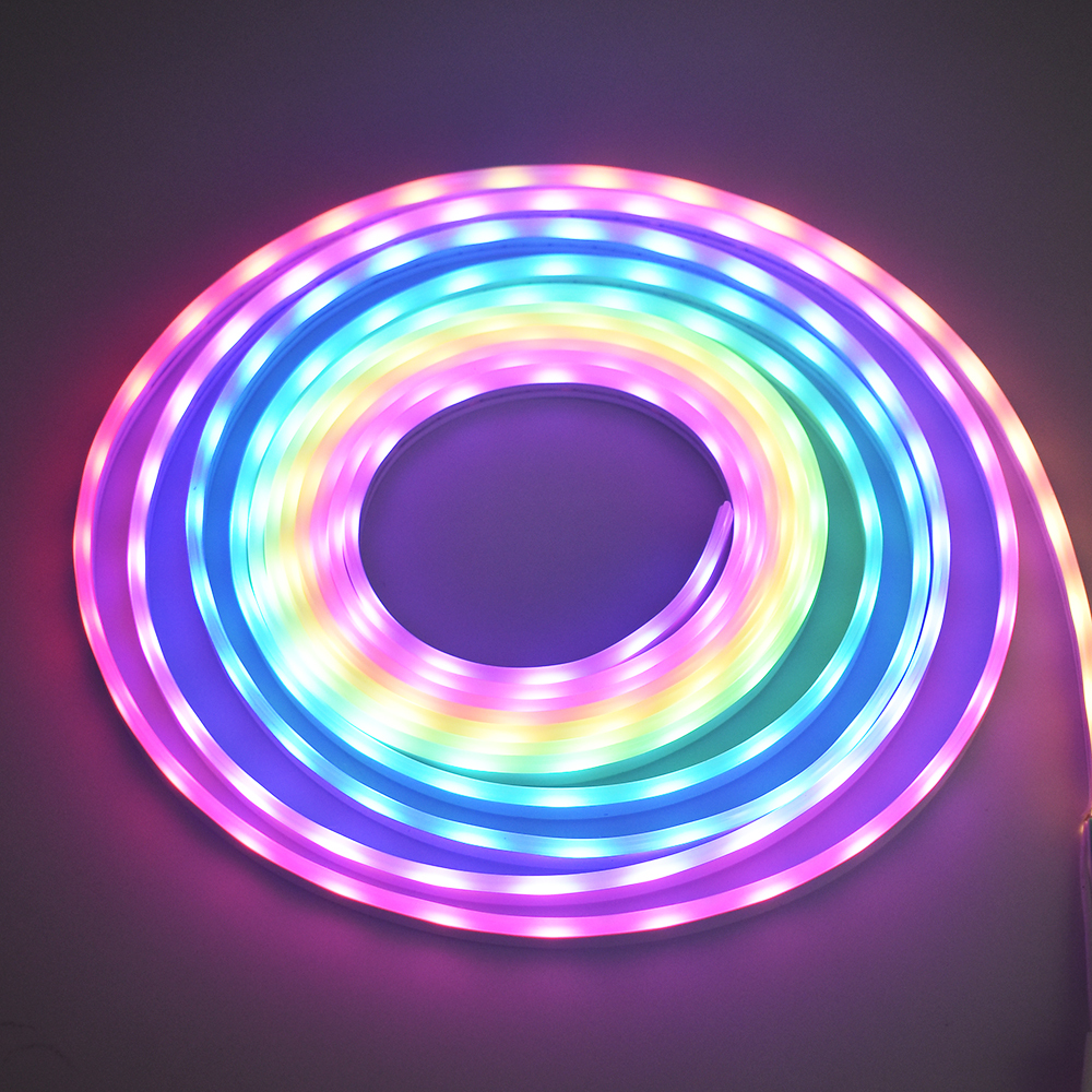 Smart App Controlled Flexible Copper RGB Addressable Decorative Lighting LED Neon Strip Light Pixel for Home Outdoor
