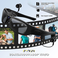 Lunettes vidéo intelligentes HD 1080P avec enregistrement audio sans fil, caméra, appels téléphoniques, musique, pour le sport et la vie quotidienne