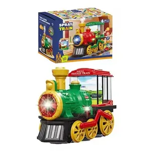 Child Puzzle Education Play Game Toys B/O Electric Spray Train Car Toys Vehicle With Water Bottle And Light Music For Kids