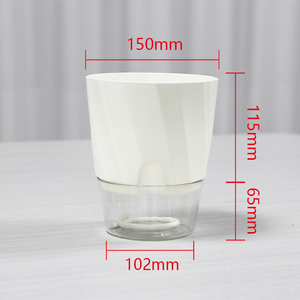 Pot en plastique à arrosage automatique au design moderne avec indicateur de niveau d'eau pour les personnes paresseuses, utilisation au sol - Product Image 2