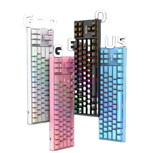 Bajeal K71 71-Key Wired USB Type-C ABS Plastic Anti-Ghosting Plug Play RGB Hot Swap Gaming Mechanical Keyboard 1.6m Cable