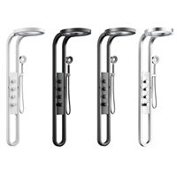 Ensemble de douche thermostatique de luxe au design moderne, durable, en acier inoxydable 304, avec panneau LED en céramique, jet de pluie et douchette à main massante