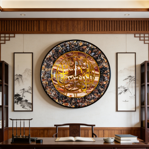 <span class=keywords><strong>Orologio</strong></span> <span class=keywords><strong>da</strong></span> <span class=keywords><strong>Parete</strong></span> di Lusso con Design a Conchiglia, Stampa Acrilica di Alta Qualità, <span class=keywords><strong>Orologio</strong></span> Islamico Musulmano Creativo per Soggiorno - Product Image 4