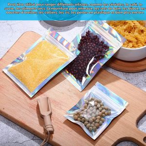 Custom Printed Zipper Top Stand up Pouches Disposable Food Grade Matte VMPET+PE <b>Packaging</b> <b>Bags</b> with Holographic Design - Product Image 5