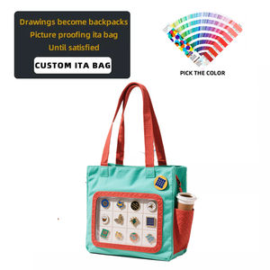 Sac Ita personnalisé bas quantité minimale de commande PVC Cross Body toile fourre-tout transparent fenêtre Ita sac - Product Image 4