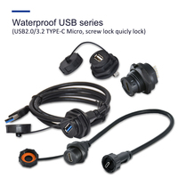 Conectores macho y hembra USB3.0 Conector de cable impermeable IP67 con tapa para transmisión de datos