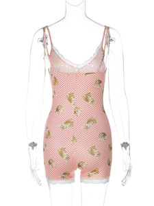 Женский облегающий комбинезон с кружевными вставками и леопардовым принтом в стиле Y2K, без рукавов, летний, дышащий, для улицы и вечеринок - Product Image 5