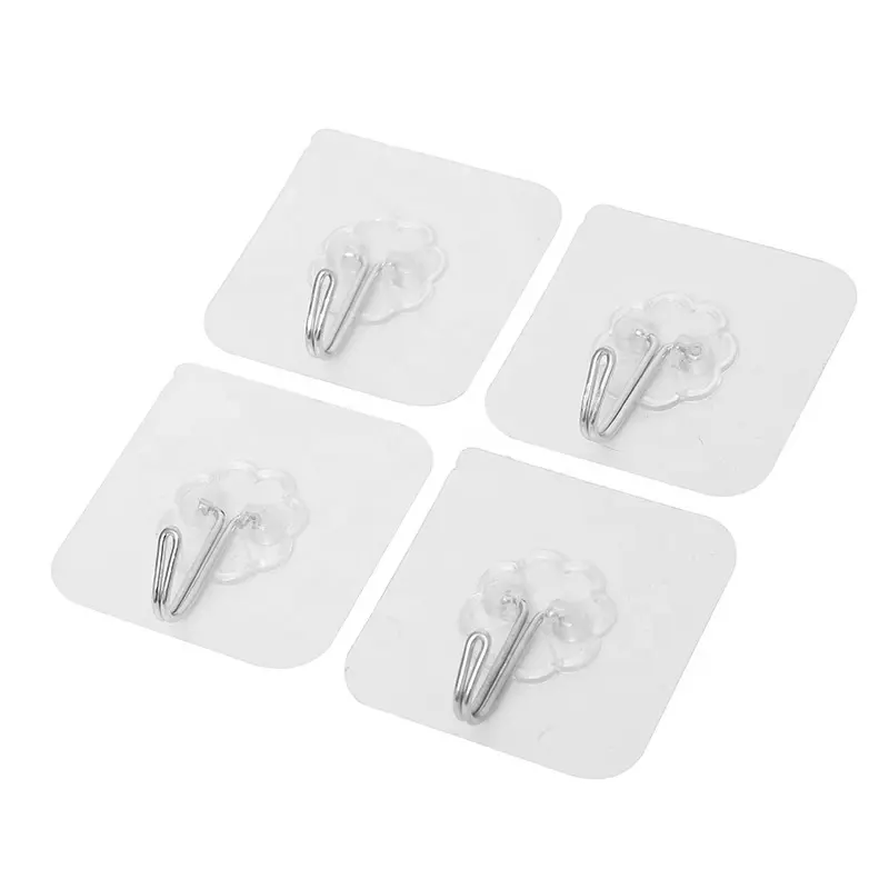 In Bulk Selling Adhesive Magic Flat Plastic Wall Stick Hooks For Bathroom Kitchen