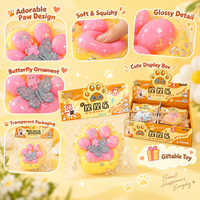 Jouet Squishy Patte de Chat Personnalisé en Gros avec Emballage PVC, Jouet Anti-Stress à Presser pour Enfants, Cadeau Coloré