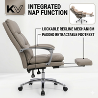 Chaise de bureau en cuir résistant aux rayures avec dossier double couche épaissi, spécialement conçue pour les foyers accueillant des animaux domestiques