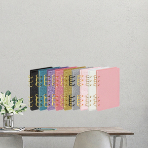 A6 clair paillettes rose acrylique planificateur Budget classeur couverture pour ordinateur portable avec anneau en métal or <span class=keywords><strong>argent</strong></span> étanche Durable produit de classement - Product Image 3