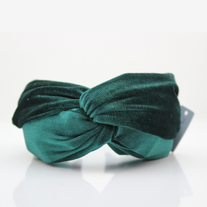 Accessoires de Cheveux de mode Large Bande De Cheveux Élégant Rétro Grand Arc <span class=keywords><strong>Vert</strong></span> <span class=keywords><strong>Velours</strong></span> Bandeau - Product Image 2
