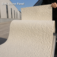 Panneaux de pierre artificielle en travertin pliables, revêtement mural souple pour intérieur, utilisation extérieure, argile modifiée 3D, carrelage imitation moderne