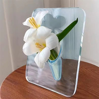 Vase en acrylique transparent de style nordique, support pour fleurs, décorations de table pour la maison et le salon