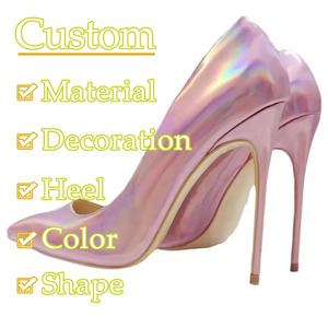 Fabricante personalizado Hot <span class=keywords><strong>Sals</strong></span> azul láser puntiagudo tacones altos tamaño grande 45 tacones delgados zapatos de mujer bombas - Product Image 2