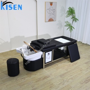 KISEN Lit de massage japonais pour spa capillaire, bassin de lavage de cheveux et de thérapie aquatique, table de mobilier de salon, lavabo de spa pour pédicure et shampoing, à vendre - Product Image 1