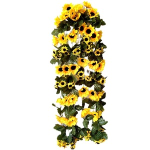 Vignes artificielles de tournesol Old Farmer, 2 pièces, fleurs en soie plastique pour décoration de mariage, maison, printemps, accessoires de photographie extérieure - Product Image 5