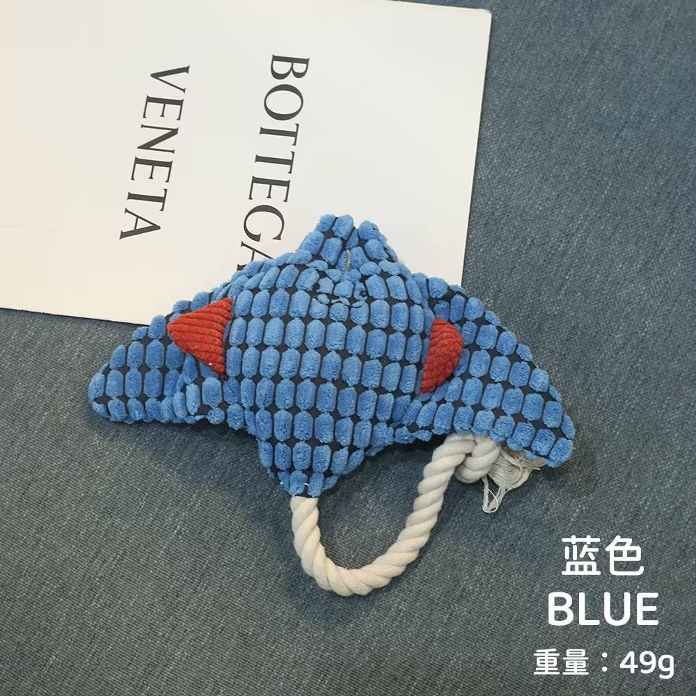 Blue devil fish-teething fabric + sound