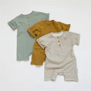 Manufacturer Custom Printing 100% Organic Cotton Toddler Knit Cotton Baby Play Romper Short Sleeve Baby organic Onesie