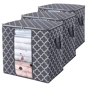 Multifunctional Large Size Folding Fabric Storage Bag Bedding Quilt Clothes Storage Box Waterproof Dustproof Wardrobe Organizer
