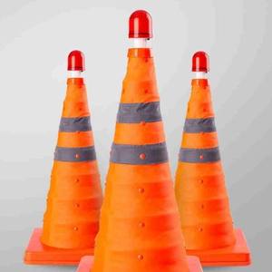 Conos de Tráfico Plegables de PVC de 30CM, 45CM, 70CM y 90CM, Conos de Seguridad Reflectantes para Advertencia en Carreteras, Montaje en Suelo - Product Image 2