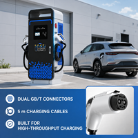 Borne de recharge rapide DC pour véhicules électriques 160 kW double GB/T, à poser au sol, 200-1000 V, IP55, station de recharge commerciale pour véhicules électriques, pour recharge publique, OEM ODM