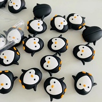 Protector de Cable en forma de pingüino para auriculares, organizador de Cable de datos con dibujos animados de animales