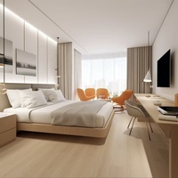 Juego de Muebles de Dormitorio de Hotel de Melamina Moderna y Lujosa para Hoteles y Apartamentos de 5 Estrellas, Tamaños Personalizados, Suite Completa para Habitaciones de Huéspedes