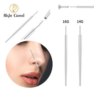 25mm Piercing Tool Titan Thread less Ear Piercing Kit 14G 16G 18G Push Back Post Ohr Nase Lip Labret Insertion - Product Image 1