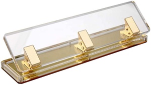 Perforateur acrylique transparent personnalisé Perforateur standard 3 trous acrylique perforateur papier lucite clair or rose - Product Image 2