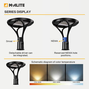 Lumière <span class=keywords><strong>de</strong></span> <span class=keywords><strong>jardin</strong></span> LED à haute efficacité avec conception thermique optimisée, compatible NEMA pour les routes et les allées résidentielles - Product Image 3