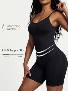 En gros Body gainant côtelé sans couture pour femme, effet ventre plat, amincissant la taille et rehausseur de fesses - Product Image 5