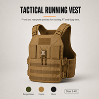 Gilet de Course Tactique pour Hommes, Porte-Plaques Lesté 40 LB avec Poches pour Plaques 10x12, Poignée de Tirage à Libération Rapide MOLLE