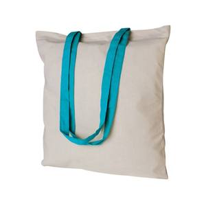 Bolsa de Lona Grande Cuadrada de 130g con Asas Azules para Uso Casual y Promocional - Product Image 1