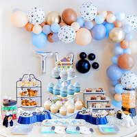 Décoration de fête d'anniversaire sur le thème de Bluey, support à gâteau rond, centre de table et présentoir à desserts, papier résistant au four, 2 pièces