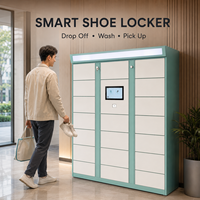 Casier intelligent de nettoyage de chaussures avec écran tactile, système de dépôt et de récupération de chaussures en libre-service