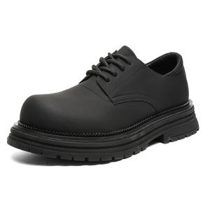 Chaussures en cuir véritable pour hommes, style britannique, tendance, formelles, à lacets, bout pointu, Derby, mariage, automne, motif uni, confort - Product Image 3