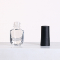 Flacon en verre vide pour vernis à ongles en gel UV de taille personnalisée de 3 ml avec bouchon en plastique noir et pinceau