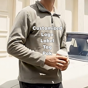 480 GSM Người Đàn Ông Của Giản Dị Thời Trang Dạo Phố Lông Cừu Áo Đứng Cổ Áo Có Thể Điều Chỉnh HEM Dây Kéo Thiết Kế In Kỹ Thuật Số Mùa Thu Polyester/Bông - Product Image 1