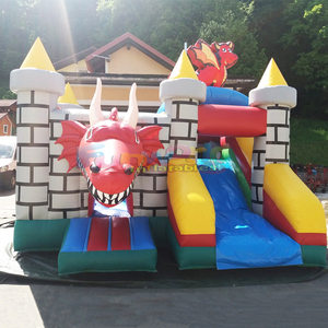 บ้านลมเป่าลมรูปปราสาทมังกรเกรดเชิงพาณิชย์พร้อมสไลเดอร์ - Product Image 5